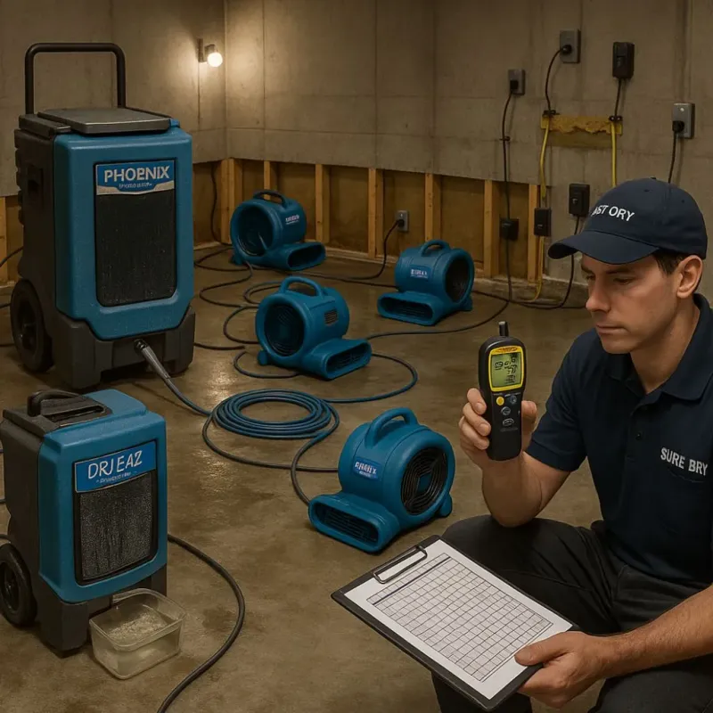 Structural Drying and Dehumidification process in Laurel, FL